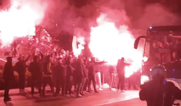 Τρέλα για την ΑΕΚ: Θερμή υποδοχή των φιλάθλων της στις Σέρρες (VIDEO)